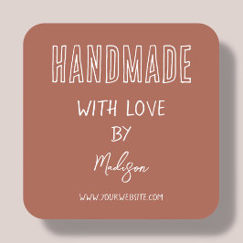 Pegatina Cuadrada Terracota | Hecho a mano con amor