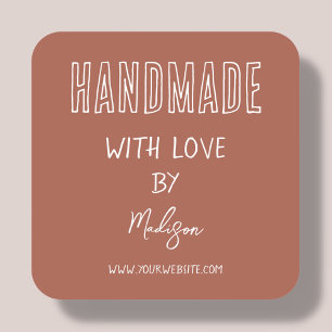 Pegatina Cuadrada Terracota   Hecho a mano con amor