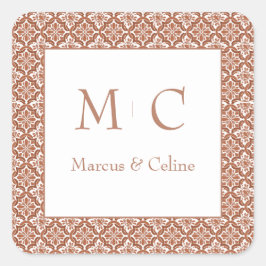 Pegatina Cuadrada Terracota quemada Naranja Toscana Villa Boda