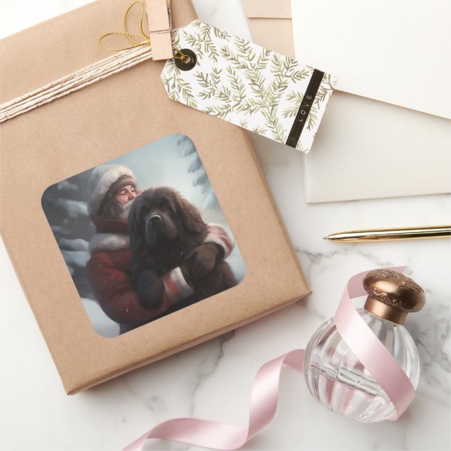 Pegatina Cuadrada Terranova Con Navidades festivos de Santa Claus (Regalar)