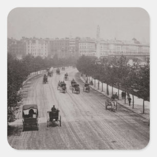Pegatina Cuadrada Terraplén de Thames (foto de la sepia)