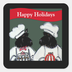 Pegatina Cuadrada Terrier escocés