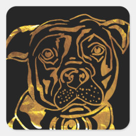 PEGATINA CUADRADA TERRIER STAFFORDSHIRE AMERICANO