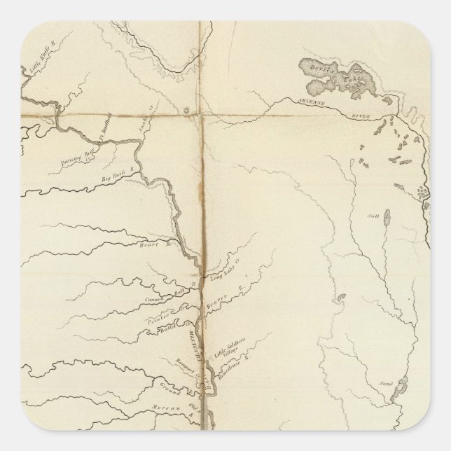 Pegatina Cuadrada Territorio de Dakota (Anverso)