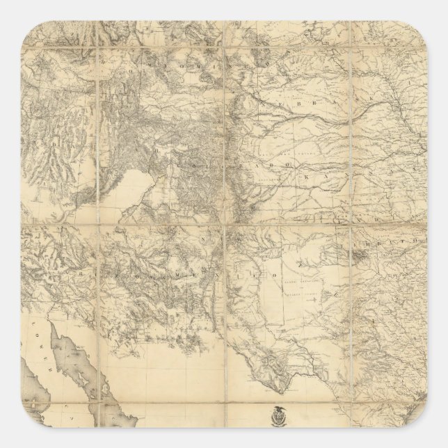 Pegatina Cuadrada Territorio de los Estados Unidos (Anverso)