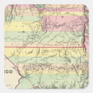 Pegatina Cuadrada Territorios de Nuevo México y Utah