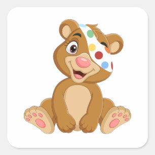 Pegatina Cuadrada Tesco Pudsey Bear