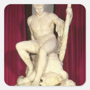 Pegatina Cuadrada Teseo y el Minotauro, 1782