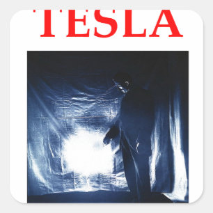 Pegatina Cuadrada tesla