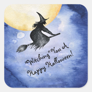 Pegatina Cuadrada Testigo De Una Feliz Halloween