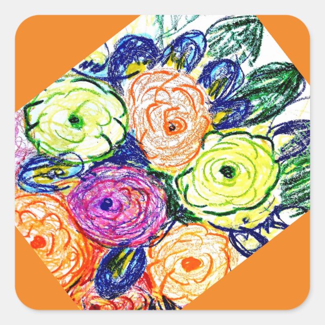 Pegatina Cuadrada Tetradic (Anverso)