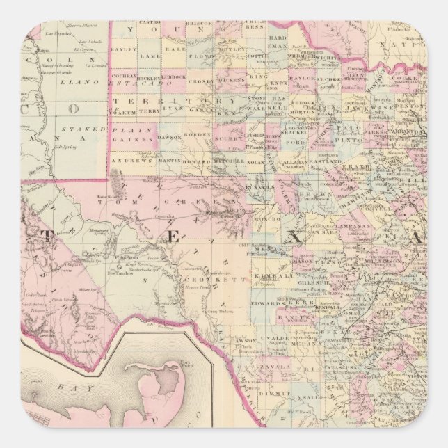 Pegatina Cuadrada Texas (Anverso)
