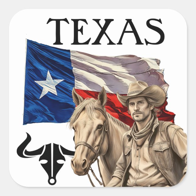 PEGATINA CUADRADA TEXAS (Anverso)
