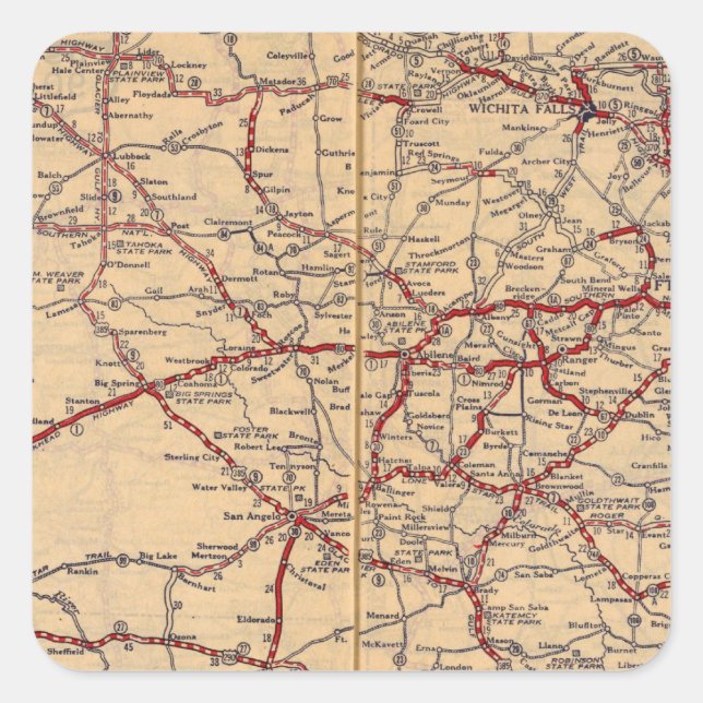 Pegatina Cuadrada Texas 11 (Anverso)