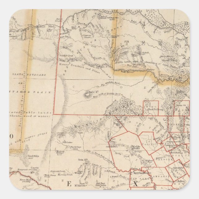 Pegatina Cuadrada Texas 4 (Anverso)