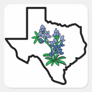 Pegatina Cuadrada Texas Bluebonnets