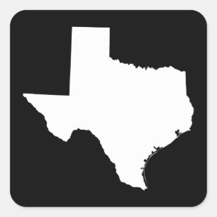 Pegatina Cuadrada Texas en blanco y negro