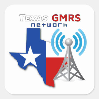 Pegatina Cuadrada Texas GMRS Network - Decretos de 3"