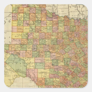 Pegatina Cuadrada Texas por Rand McNally