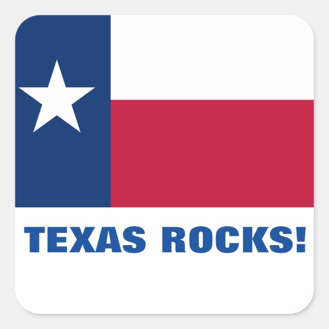 PEGATINA CUADRADA ¡TEXAS ROCKS! (Anverso)