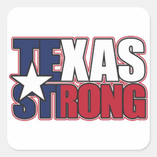 Pegatina Cuadrada Texas-Strong