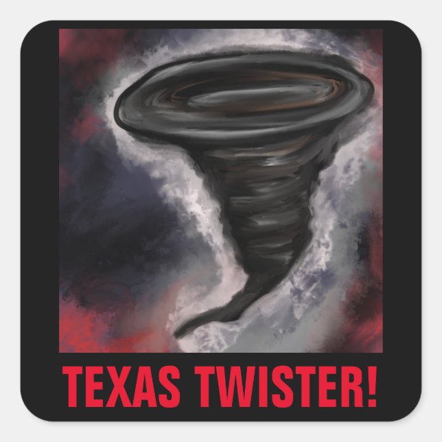 PEGATINA CUADRADA TEXAS TWISTER (Anverso)