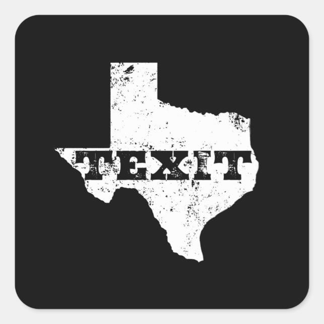 Pegatina Cuadrada Texit - Nación de Texas - Texanos para la Secesión (Anverso)