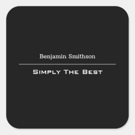 Pegatina Cuadrada Texto de personalizable y colores Blanco y negro b