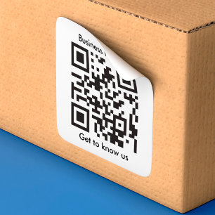 Pegatina Cuadrada Texto De Personalizado De Escáner De Código QR Par