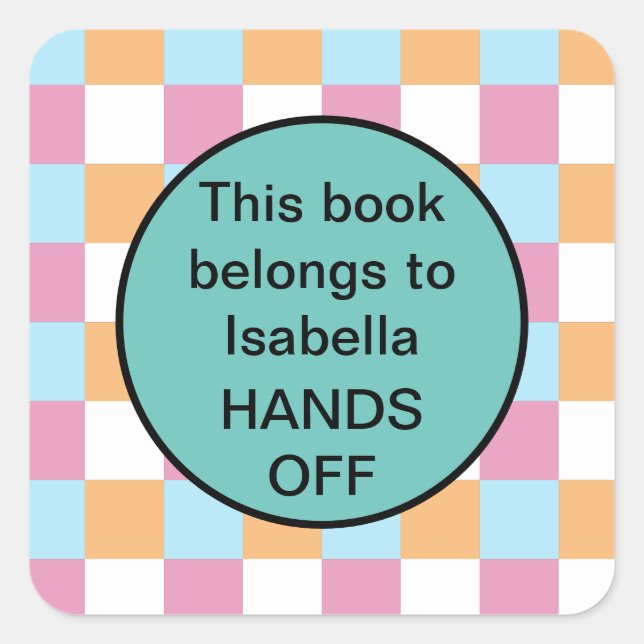 Pegatina Cuadrada Texto divertido personalizado (Anverso)