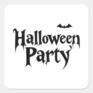 Pegatina Cuadrada Texto espeluznante de la fiesta de Halloween
