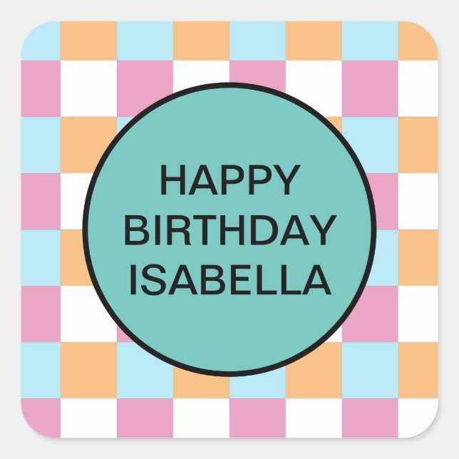 Pegatina Cuadrada Texto gracioso personalizado (Anverso)