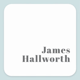 Pegatina Cuadrada Texto moderno retro editable de estilo | Gris