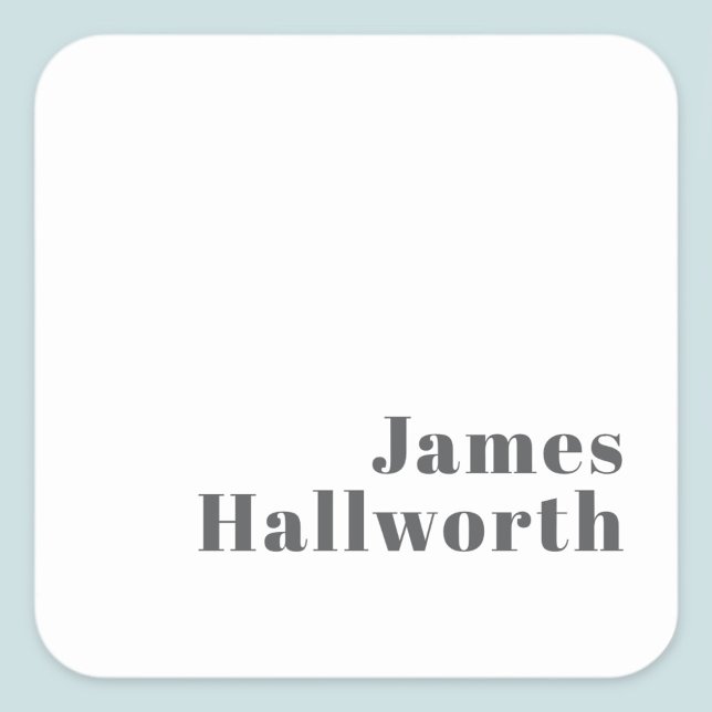 Pegatina Cuadrada Texto moderno retro editable de estilo | Gris (Subido por el creador)