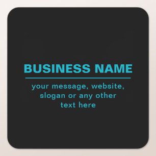 Pegatina Cuadrada Texto personalizable para empresa, etc. Negro edit