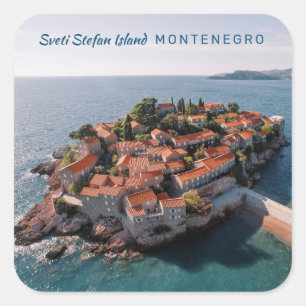 Pegatina Cuadrada Texto personalizado Montenegro