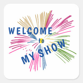 Pegatina Cuadrada Textos sobre fuegos artificiales