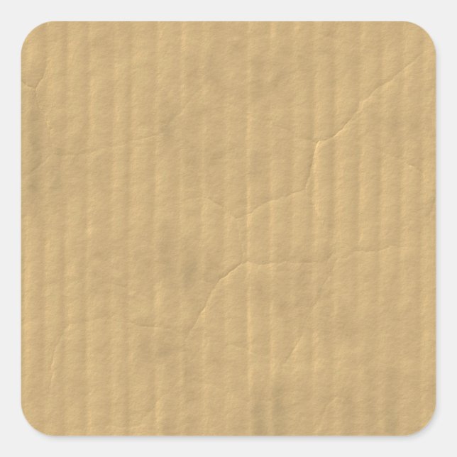 Pegatina Cuadrada Textura de cartón ondulado (Anverso)
