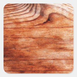 Pegatina Cuadrada Textura de grano de madera
