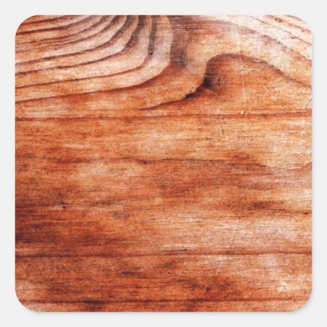Pegatina Cuadrada Textura de grano de madera (Anverso)