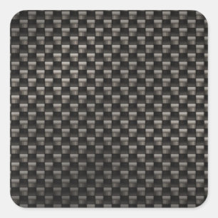Pegatina Cuadrada Textura de la fibra de carbono