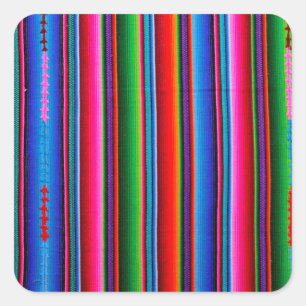 Pegatina Cuadrada Textura De Tela Mexicana