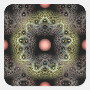 Pegatina Cuadrada Textura fractal