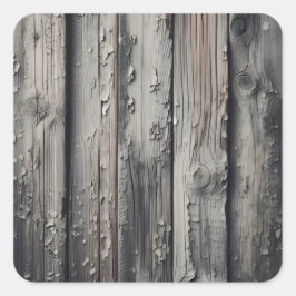 Pegatina Cuadrada Textura gris de madera vieja vintage