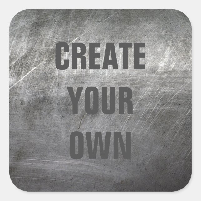 Pegatina Cuadrada Textura Metalizado con pincel rasgado (Anverso)