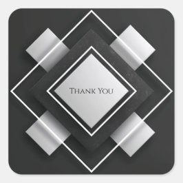 Pegatina Cuadrada Texturizado Monocromático Negro Blanco Diamante Su