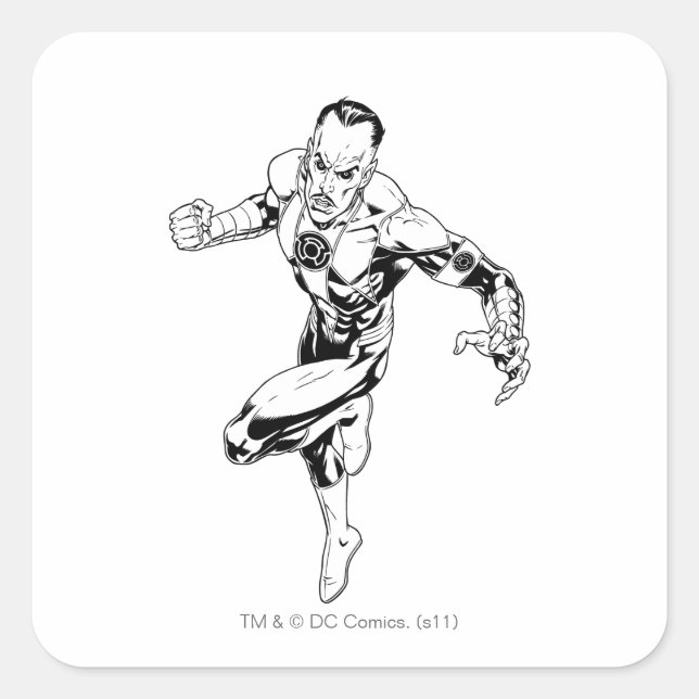 Pegatina Cuadrada Thaal Sinestro 3 (Anverso)