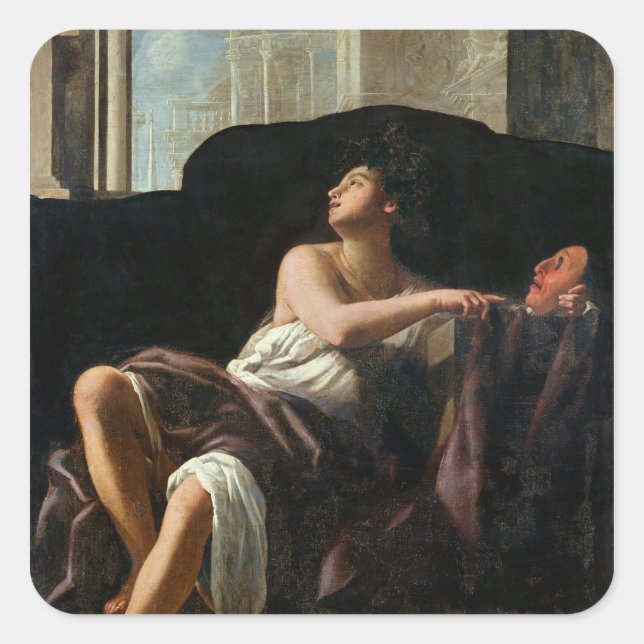 Pegatina Cuadrada Thalia, la musa de la comedia (Anverso)