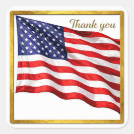 Pegatina Cuadrada Thank You American Flag Square Envelope Seal