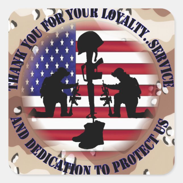 Pegatina Cuadrada Thank you for your Loyalty ....... (Anverso)